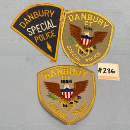 Lot Of 3 Vintage Danbury, Connecticut Special Police Uniform Patches