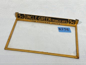 Uncle Green (New Milford, CT) 5 Cent Cigar Box Store Glass Advertising Lid/Cover