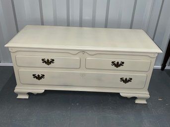 Vintage 1956 Lane Cedar Blanket Chest Painted White