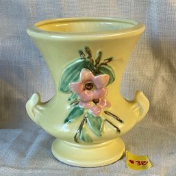 Yellow McCoy 'Blossom Time' Urn Style Vase VINTAGE American Art Pottery