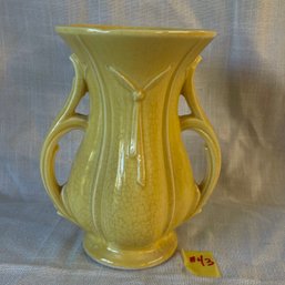 Yellow McCoy Double Handle Urn Vase VINTAGE American Art Pottery