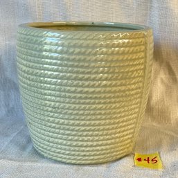 McCoy Rope Design Planter/Flower Pot VINTAGE Celadon Green, Mid-Century Art Pottery