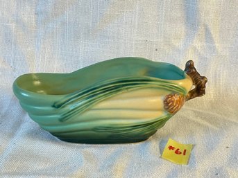 Roseville Green Pine Cone Bowl VINTAGE Art Pottery