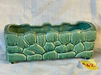 Green McCoy Pebble/Stonewall Planter - Vintage Art Pottery