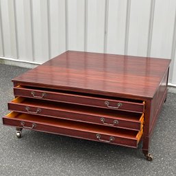 Amazing Flat File Coffee Table - Great For Maps, Artwork, Blueprints MUST SEE