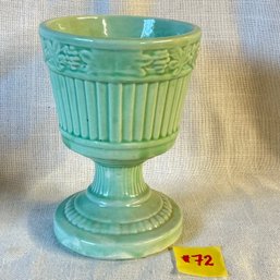 Mid-Century Green Art Pottery Pedestal Planter