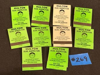 Hulton Electrical Supply Advertising Matchbooks - New Milford, CT