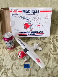 Mobilgas Lockheed VEGA 5B HIGHWING Diecast Airplane Bank