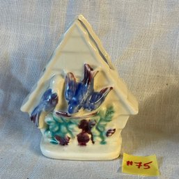 Ceramic Birdhouse Wall Pocket Vase VINTAGE Shawnee Pottery Art Pottery