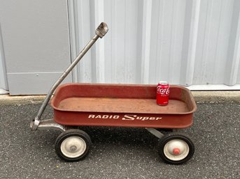 'Radio Super' Vintage Red Metal Wagon