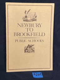 'Newbury To Brookfield Public School' Vintage Connecticut History Booklet
