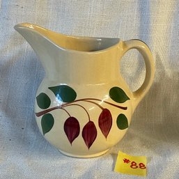 Vintage WATT POTTERY Red Flowers #15 Small Pitcher