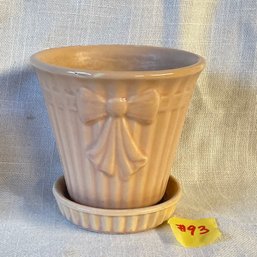 Pink Shawnee Flower Pot With Attached Underplate VINTAGE Art Pottery