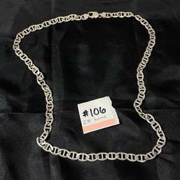 Sterling Silver Necklace 28' Long - Flat Mariner/Anchor Chain ITALY
