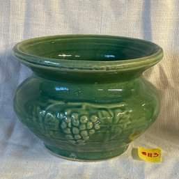 Green Vintage Art Pottery Spittoon Style Planter, Vase