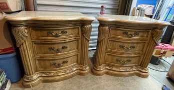 Pair Of Quality Najarian Furniture Nightstands, Lamp Tables With Storage