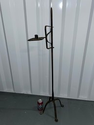 Antique Wrought Iron Candle Stand - Primitive Farmhouse Decor