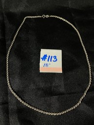 18' Long Sterling Silver Necklace - Rope Chain