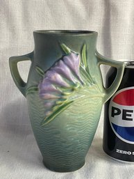 Roseville 'Freesia' Double Handle VINTAGE Vase - Beautiful American Art Pottery