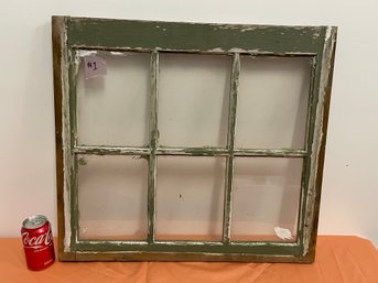 Antique 6 Pane Window #1 Wood Frame