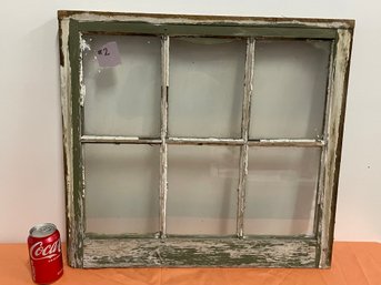 Antique 6 Pane Window #2 Wood Frame