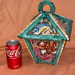 Art Pottery Ceramic Candle Cover, Hanging Lantern