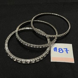 Set Of 3 GRAZIANO Rhinestone Bracelets