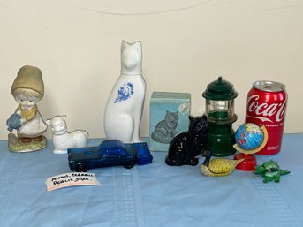 Lot Of Avon Perfume Bottles, Pencil Sharpener, Ceramic Figurine