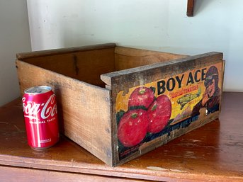 'Boy Ace' Vintage Tomato Vegetable Wooden Crate