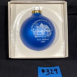 1994 New Milford, CT Library Glass Christmas Ornament