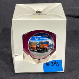 Northville Fire Department - New Milford, CT Fire Engine Glass Christmas Ornament