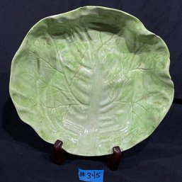 Wannopee - New Milford, CT Pottery 'Lettuce Leaf' Large 9.5' Serving Bowl - Antique Majolica