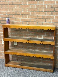 Pine Shelf, Tabletop Bookcase With Plate Display Groove