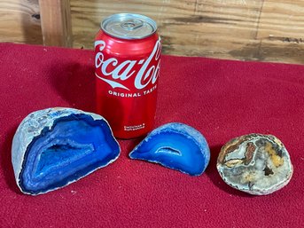 Lot Of 3 Geode Stones - Rock Specimens