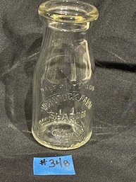 Webotuck Farm (Sharon, Connecticut) Vintage Half Pint Milk Bottle