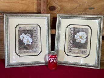 Framed Flower Prints (set Of 2)