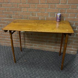 Yard Long Antique Sewing Table With Folding Legs