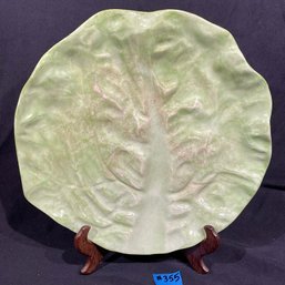 Wannopee - New Milford, CT Pottery 'Lettuce Leaf' Extra Large 12' Serving Platter - Antique Majolica