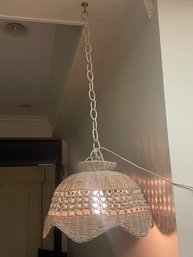 Vintage Hanging Wicker Swag Lamp, Mid-Century