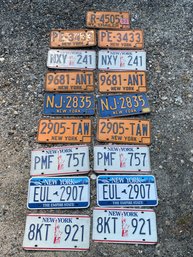 Lot Of 17 Vintage New York License Plates