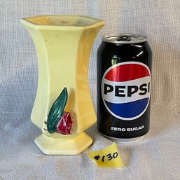 Yellow McCoy Flower Applique Vase VINTAGE American Art Pottery