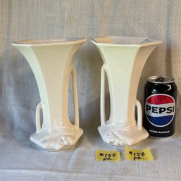 Awesome Pair Of Vintage McCoy Vases - American Art Pottery