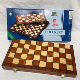 Wegiel Wooden Checkers Set - Made In Poland NEW