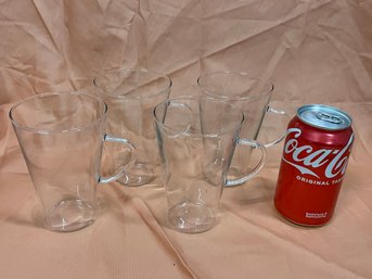 Set Of 4 Thin Glass Mugs, Cocktail Glasses