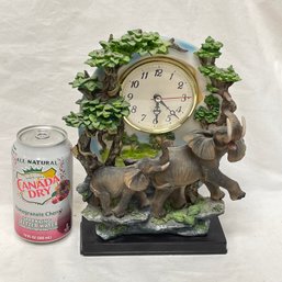 Elephants Table Clock
