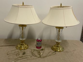 Pair Of Vintage Stiffel Crystal Table Lamps - Beautiful!