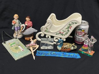 Ceramic Sleigh And Other Decorative Smalls