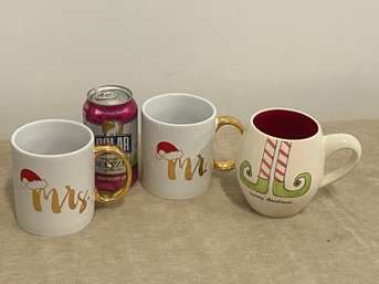 3 Christmas Mugs Including Rae Dunn