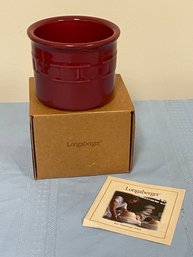 Longaberger Pottery 1 Pint Salt Crock - Made In USA