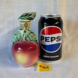 Cute Art Pottery Oil Bottle VINTAGE Figural Apple, Mid-Century Kitchen